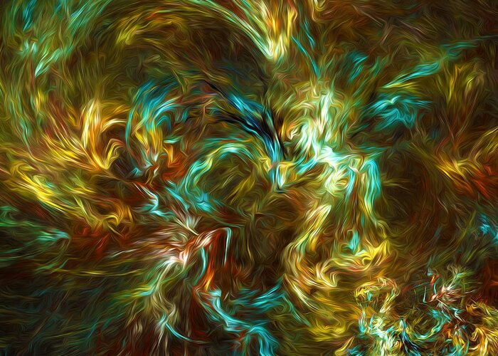 Abstract Greeting Card featuring the digital art Fractal002 by Svetlana Sewell