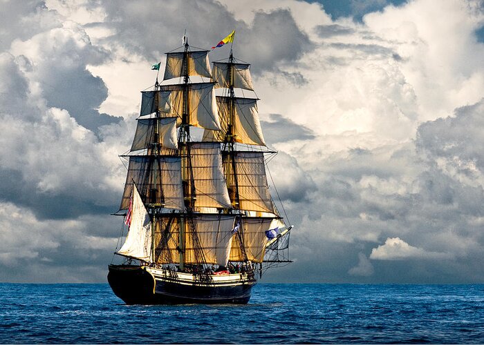 Tall Ship Greeting Card featuring the photograph Friendship of Salem by Fred LeBlanc