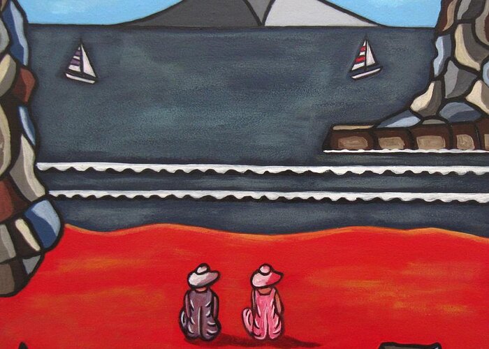 Beach Scenes Greeting Card featuring the painting Friendship by Sandra Marie Adams