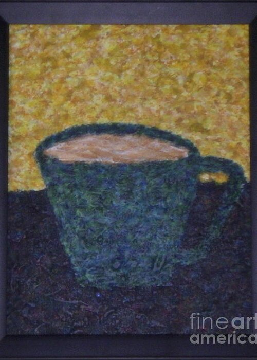 Coffee Greeting Card featuring the painting Frothy Goodness by Scott Gearheart