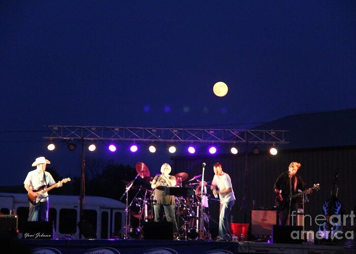 Full Moon Greeting Card featuring the photograph Full moon rising over the band by Yumi Johnson