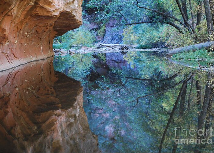 Sedona Greeting Card featuring the photograph Fully Reflected by Heather Kirk