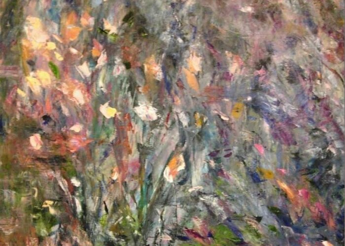 Abstract Greeting Card featuring the painting Garden of Eden by Beverly Smith