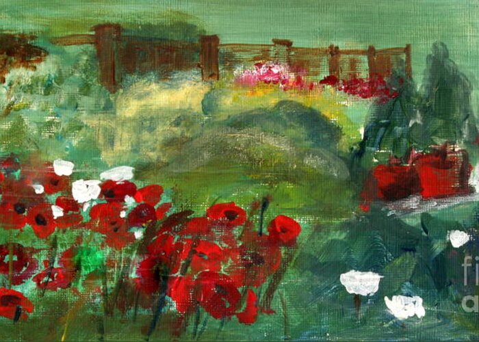 Paintings Greeting Card featuring the painting Garden View by Julie Lueders 