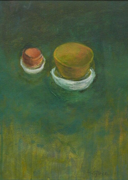 Still Life Greeting Card featuring the painting Ginger Pot by Kathleen Grace