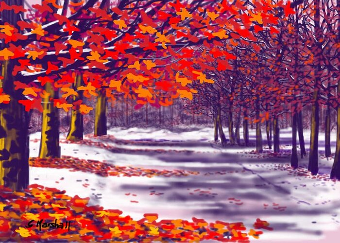Landscape Greeting Card featuring the painting Glory of Autumn by Glenn Marshall