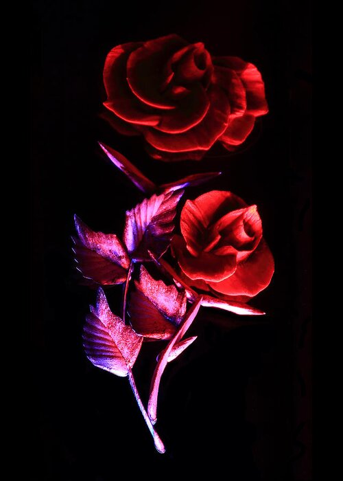 Rose Greeting Card featuring the photograph Glowing Glass Rose by Shane Bechler