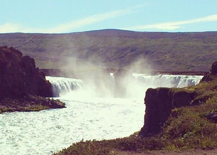Water Greeting Card featuring the photograph Godafoss in Iceland by Lesley Power