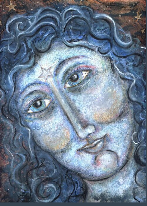 Women Greeting Card featuring the pastel Goddess of the Northern Star by Suzan Sommers