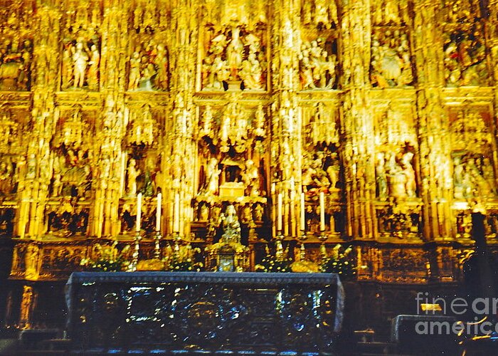 Gold Altar Greeting Card featuring the photograph Golden Altar by Barbara Plattenburg