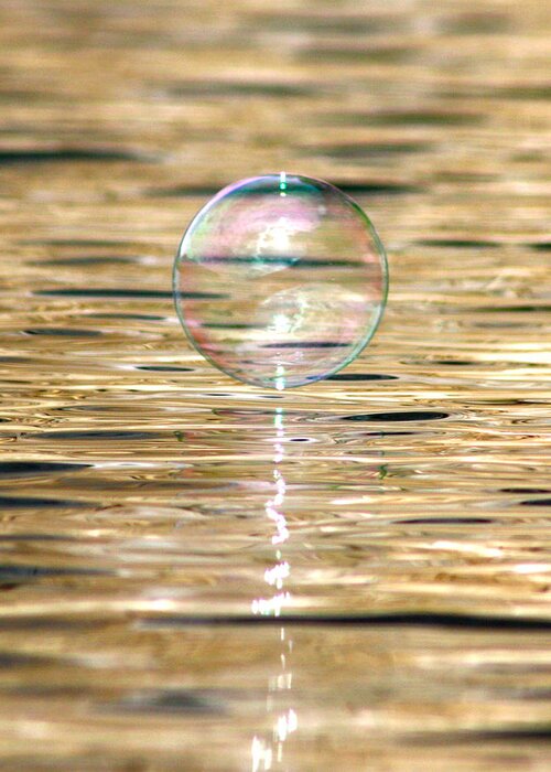 Bubble Greeting Card featuring the photograph Golden Bubble by Cathie Douglas