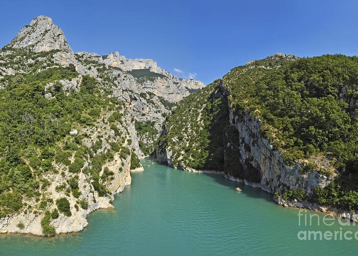 Majestic Greeting Card featuring the photograph Gorges du Verdon river from Sainte-Croix lake by Sami Sarkis