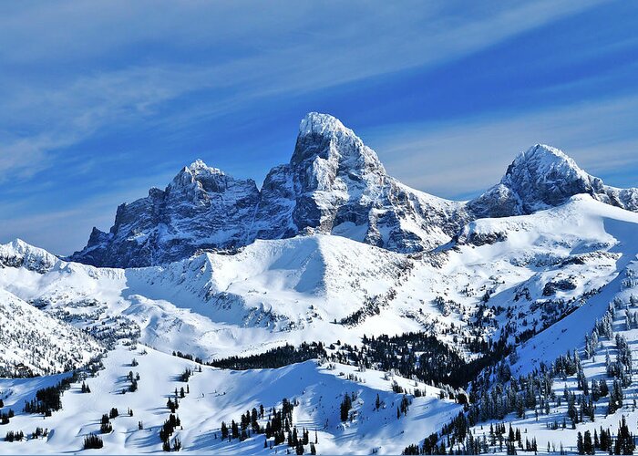 Grand Teton National Park Greeting Card featuring the photograph Grand Teton Winter by Greg Norrell