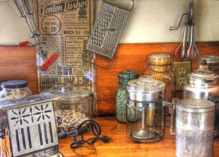 Kitchen Greeting Card featuring the photograph Grandma's Pantry by Brenda Giasson
