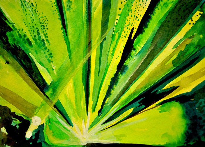 Umphrey's Mcgee Greeting Card featuring the painting Green of UM by Patricia Arroyo