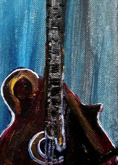 Guitar 3 Greeting Card featuring the painting Guitar 3 by Amanda Dinan