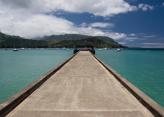 Nature Greeting Card featuring the photograph Hanalei Pier by Roger Mullenhour
