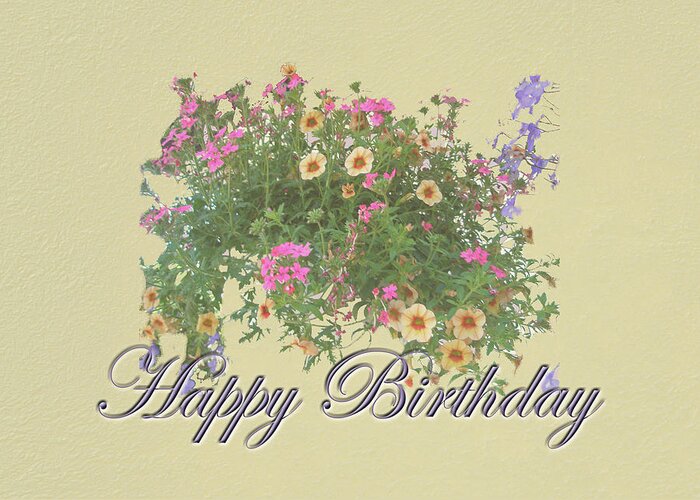 Happy Birthday Card - Hanging Basket Greeting Card for Sale by ...