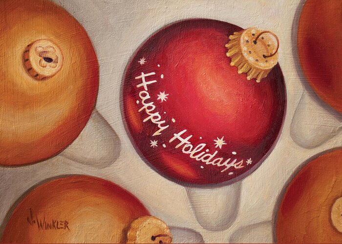 Holiday Greeting Card featuring the painting Happy Holidays by Joe Winkler