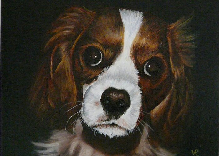 Puppy Greeting Card featuring the painting Harley by Vic Ritchey