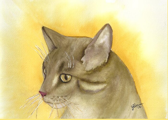 Cats Greeting Card featuring the painting Harold by Elise Boam