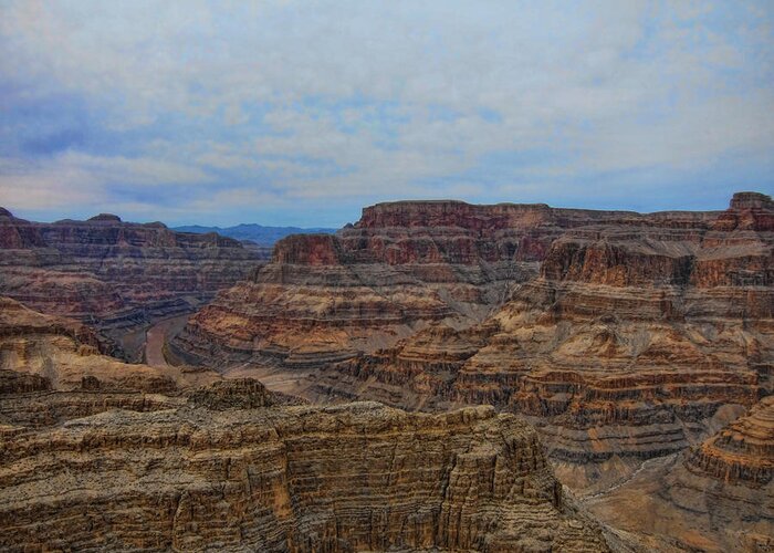Descending Greeting Card featuring the photograph Helicopter View of the Grand Canyon by Douglas Barnard