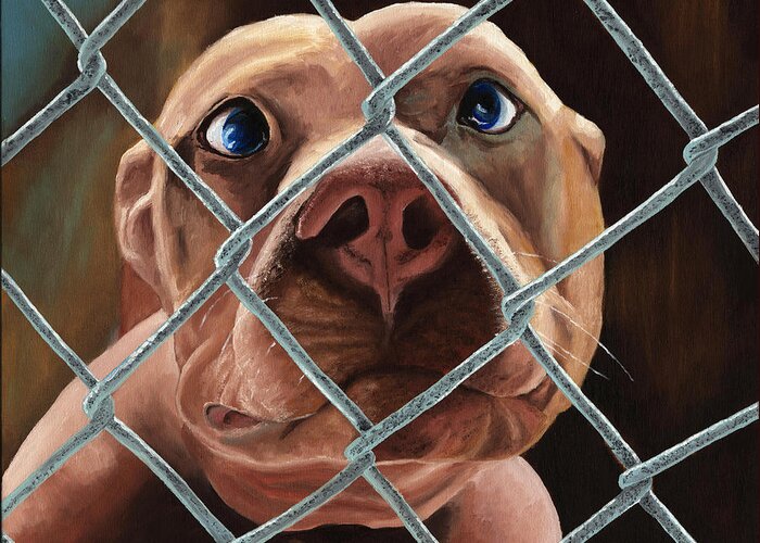 Pet Greeting Card featuring the painting Help Release Me III by Vic Ritchey