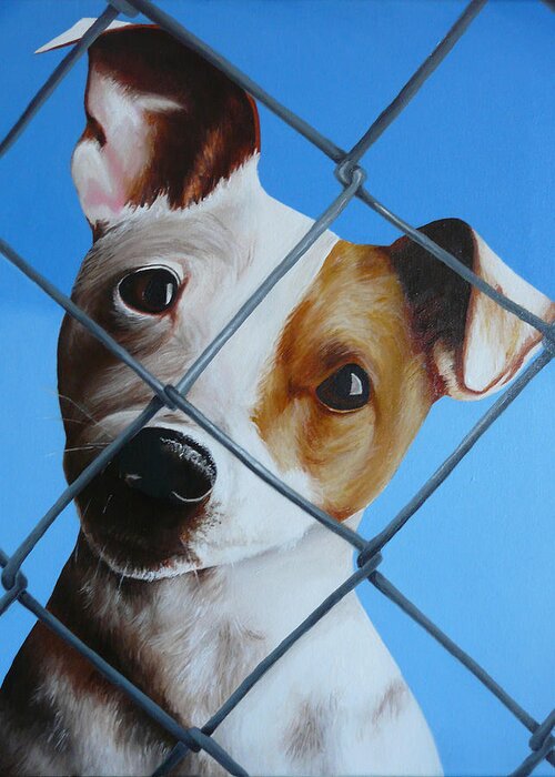Pet Greeting Card featuring the painting Help Release Me VI by Vic Ritchey