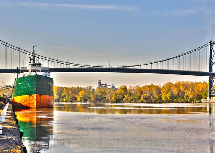 Toledo Ohio Greeting Card featuring the photograph Hi-Level Bridge by Jack Schultz