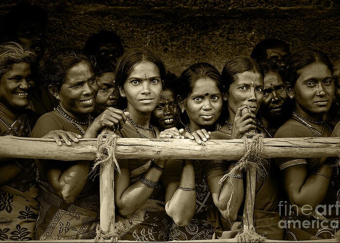 Women Greeting Card featuring the photograph Hindu Pilgrims on New Year's Day by Valerie Rosen