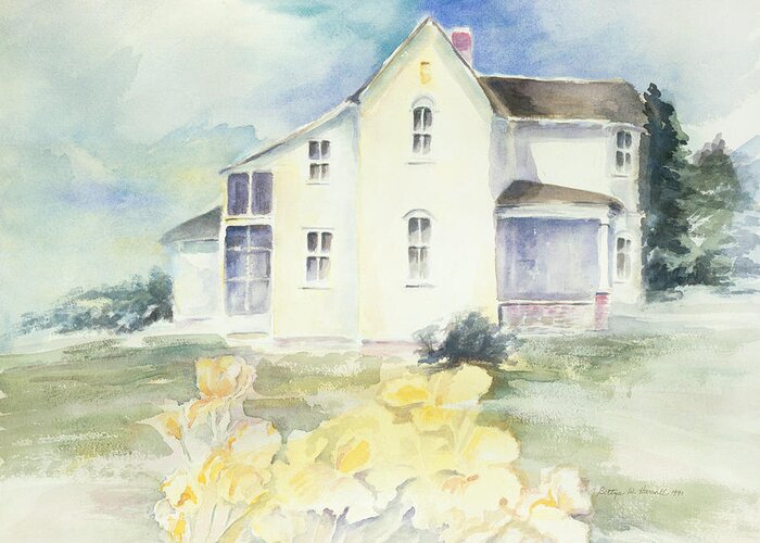 Historic Home Greeting Card featuring the painting Historic Home by Bettye Harwell
