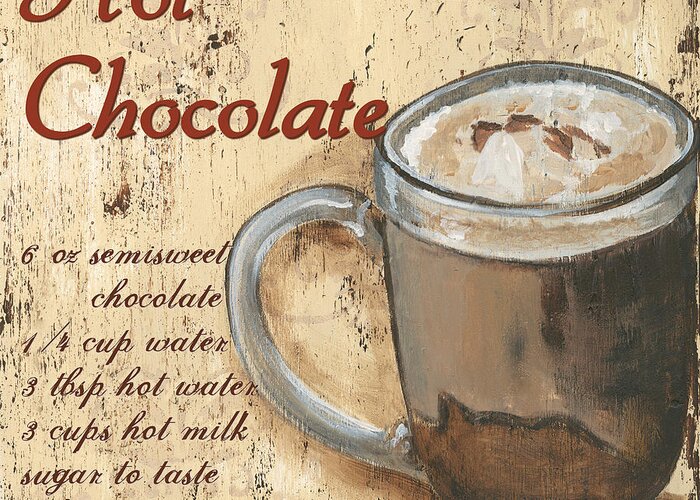 Hot Chocolate Greeting Card featuring the painting Hot Chocolate by Debbie DeWitt