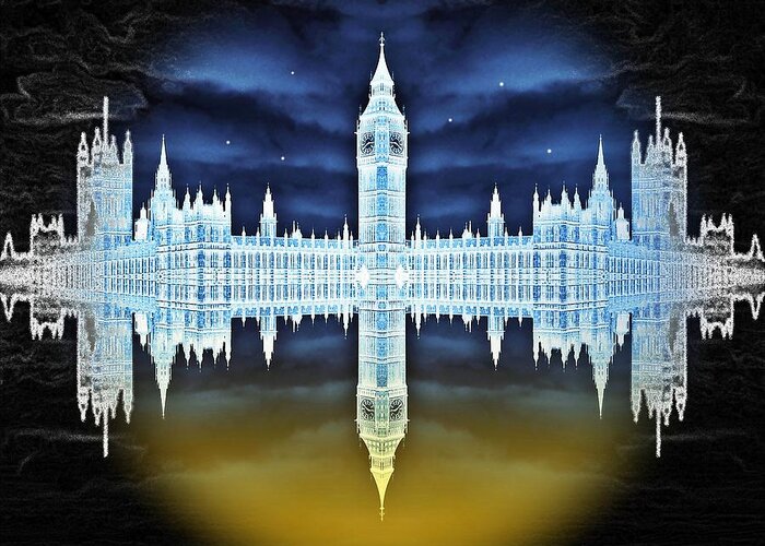 London Greeting Card featuring the digital art House of Horror by Sharon Lisa Clarke