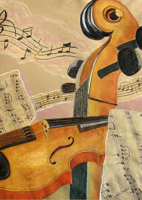 Music Greeting Card featuring the painting I Can Hear Music by Vicki Brevell