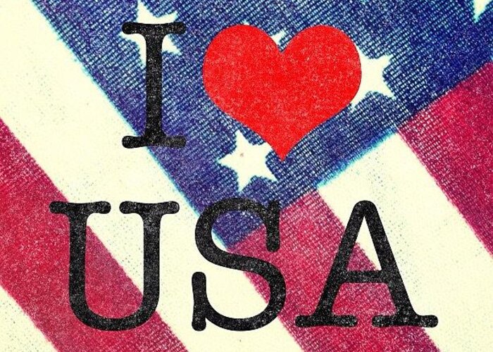 Usa Greeting Card featuring the photograph I Heart USA by Chris Fabregas