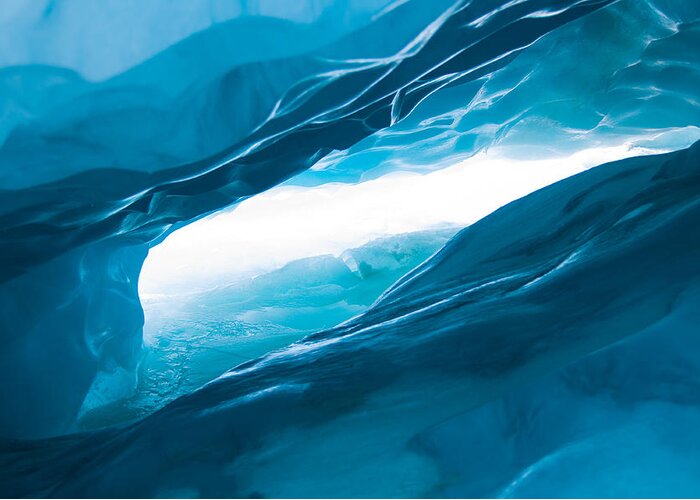 Ice Greeting Card featuring the photograph Ice Cave on the Glacier by John White