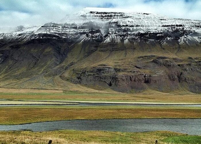 Photooftheday Greeting Card featuring the photograph #iceland #landscape #mountain #nature by Anna Sig