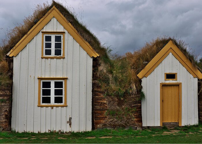 Iceland Greeting Card featuring the photograph Icelandic turf houses by Ivan Slosar
