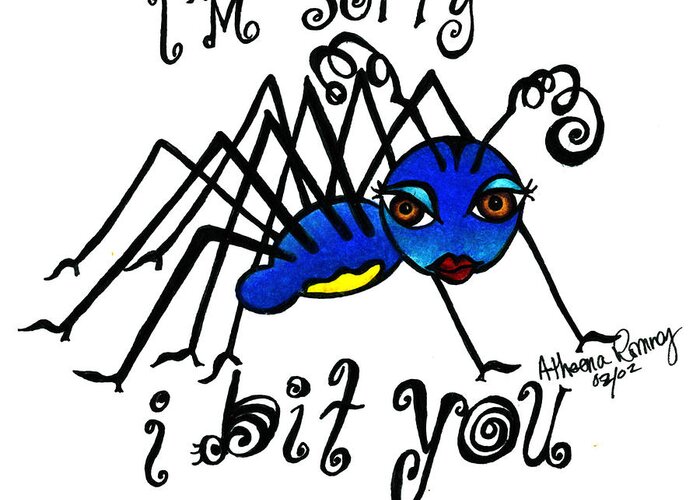 Greeting Card Greeting Card featuring the digital art I'm sorry I bit you by Atheena Romney