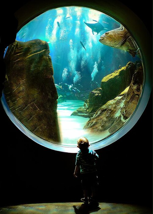 Aquarium Greeting Card featuring the photograph Imagination by Anna Rumiantseva