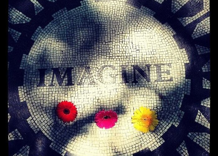 John Lennon Greeting Card featuring the photograph Imagine by Emily Moore