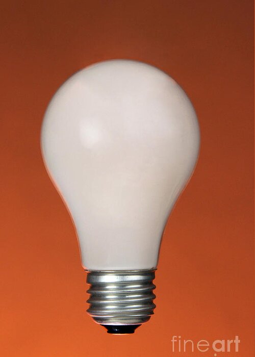Object Greeting Card featuring the photograph Incandescent Light Bulb by Photo Researchers, Inc.