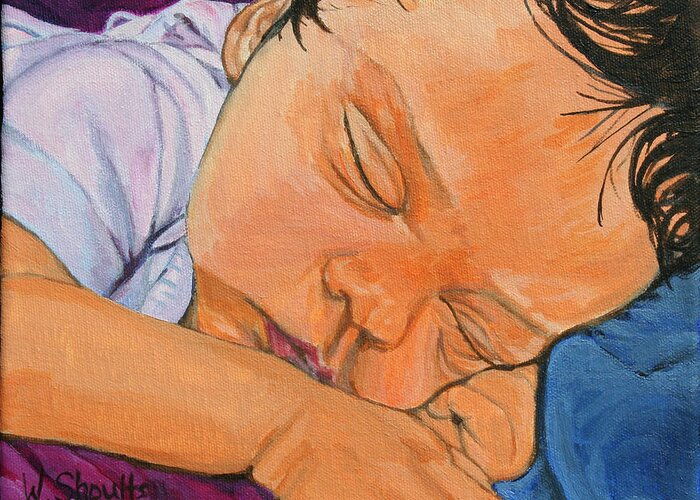 Baby Greeting Card featuring the painting Innocence by Wendy Shoults
