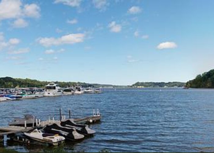 Irondequoit Bay Greeting Card featuring the photograph Irondequoit Bay Panorama by William Norton