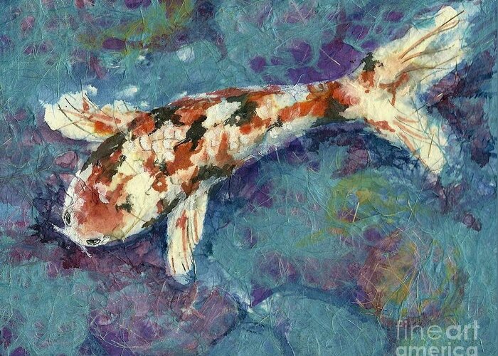 Fish Greeting Card featuring the painting It doesn't mean I'm lonely when I'm alone by Lynn Babineau