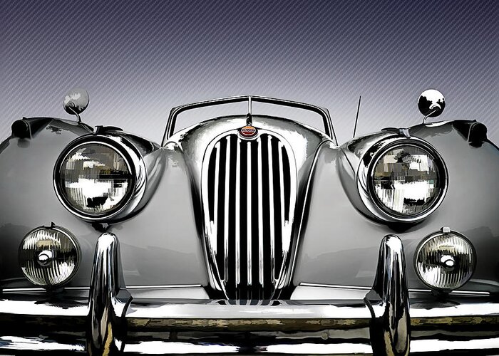 Vintage Greeting Card featuring the digital art Jag Convertible by Douglas Pittman