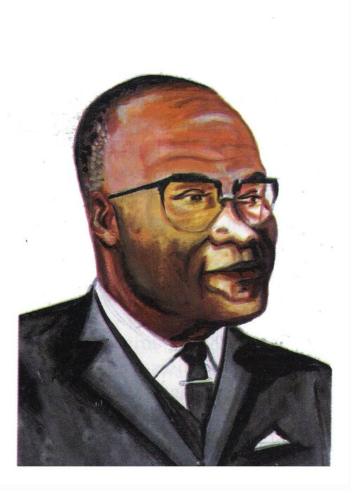 Portraits Greeting Card featuring the painting Jean Kotto by Emmanuel Baliyanga