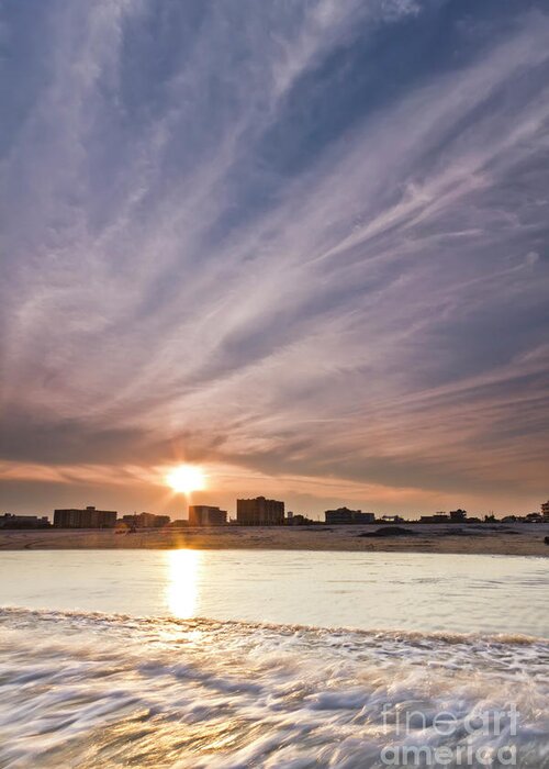 Jersey Shore Greeting Card featuring the photograph Jersey Shore Wildwood Crest Sunset by Dustin K Ryan