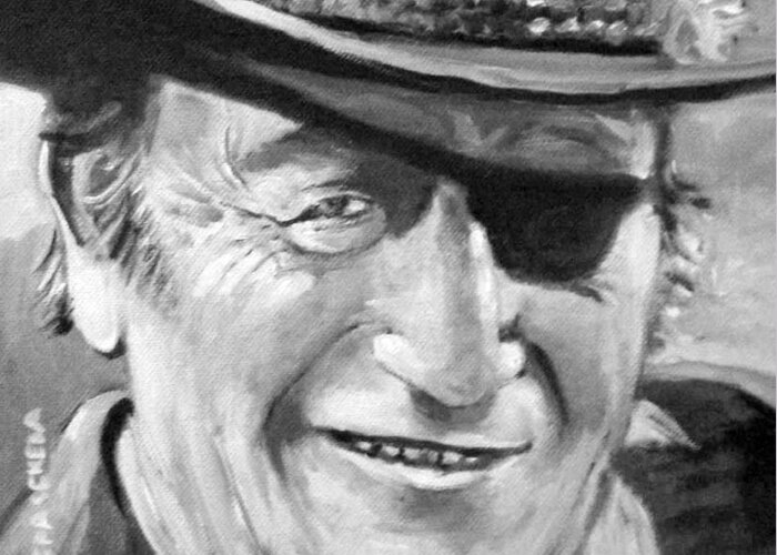 John Wayne Greeting Card featuring the painting John Wayne by Paul Weerasekera