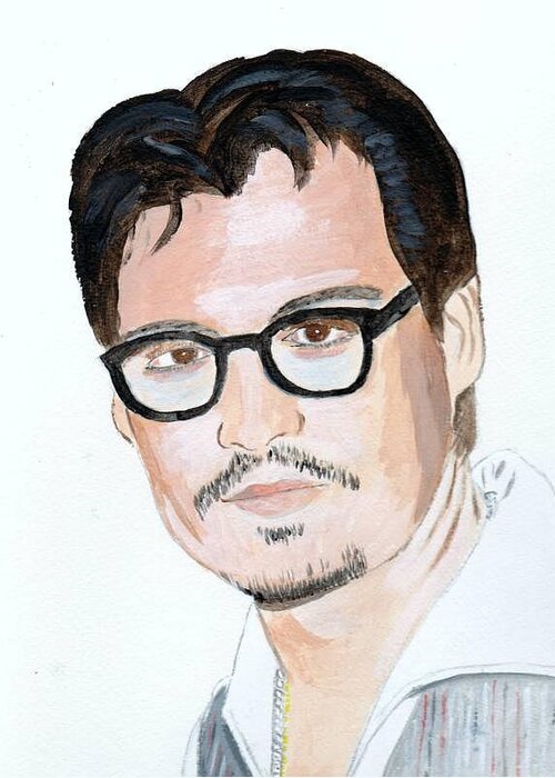 Johnny Depp Greeting Card featuring the painting Johnny Depp 7 by Audrey Pollitt